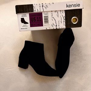 Kenzie black suede 2” heeled ankle boots